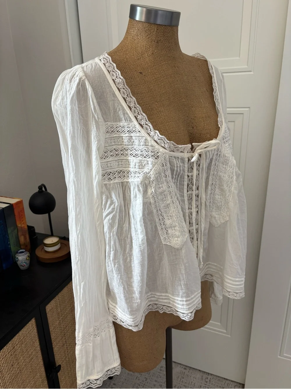 Free People sheer ivory